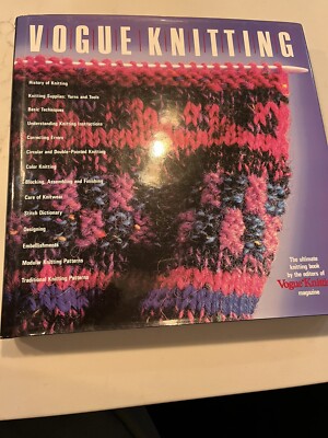 VTG 1989 VOGUE KNITTING BOOK Instruction Basics Stitches Patterns HC DJ New