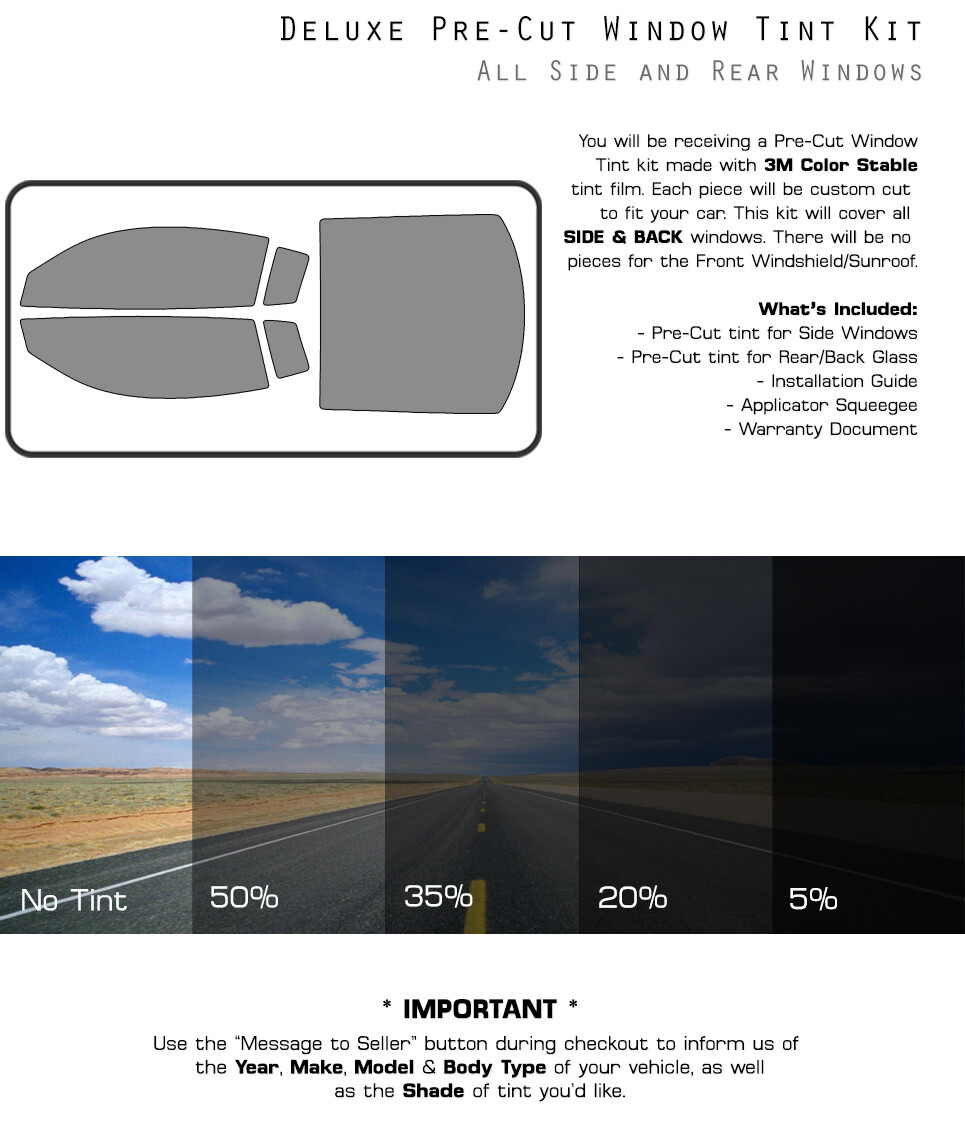 3M COLOR STABLE PreCut Window Tint Glass Film for Audi R8 2008-2015 Coupe