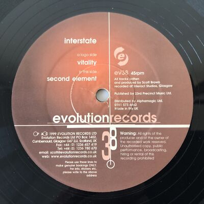 Interstate   Vitality / Second Element (12 ) Evolution Records   ev38 [Hardcore]