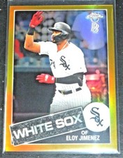2020 TOPPS CHROME BEN BALLER DID THE CARD ELOY JIMENEZ 1985 GOLD REFRACTOR #D/50