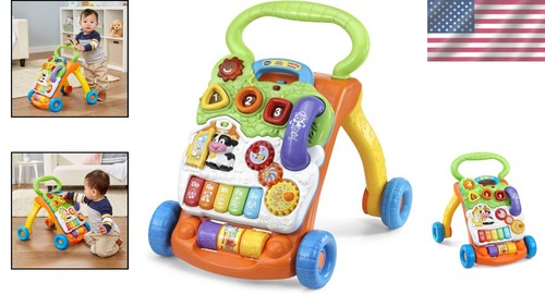 Colorful Sit-to-Stand Learning Walker with Detachable Activity Tray - Ages 9 Mo+ - Picture 2 of 11