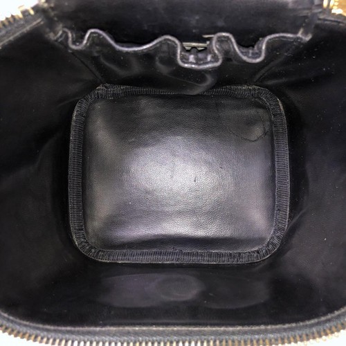 CHANEL Caviar Skin Vertical Vanity Bag Handbag Coco Mark Black makeup pouch - Picture 12 of 12
