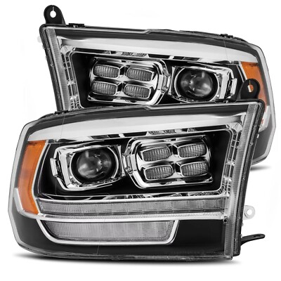 Alpharex For 2009-2018 Dodge Ram Truck V Gen LED Projector Headlights Lamp Black