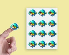 x24 Fish Scrapbooking Journal Envelope Seal Craft Vinyl Stickers  ss89