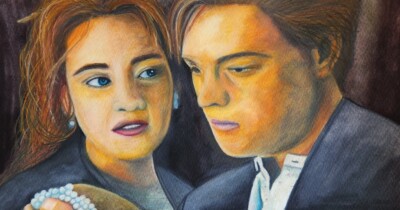 Titanic Filmszene Aquarell Malerei Portrait Kunstwerk Aquarell Menschen Kunst