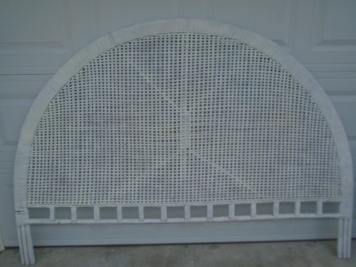 Wicker King Size Headboard Arched Rattan Sunrise Sunburst Beam Regency Art Deco - Picture 13 of 17