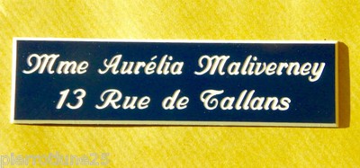 Plaque De Boîte Aux Lettres Personnalisable 1 Ligne - Format 10x2.5 Cm Biseauté - 15 Couleurs Au Choix