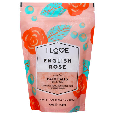 Scented Bath Salts - English Rose by I Love Cosmetics for Women - 17.6 oz