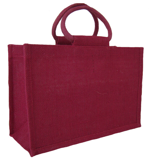 Red Natural Jut Gift Bag - Eco Friendly Jute Gift Packaging - 35x15x25cm