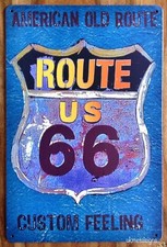 Retro American Vintage ROUTE 66 USA ROAD Man Cave Shed Pub Bar Garage Metal Sign