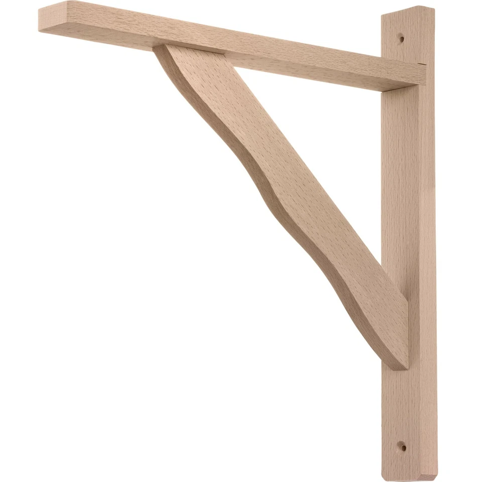 10x Soporte De Madera Para Estantería Soporte De Pared Atornillable De Haya - Imagen 3 de 4