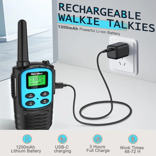 Walkie Talkie dalekiego zasięgu dla dorosłych, Akumulator Walkie Talkie 6-pak z... - Zdjęcie 4 z 7