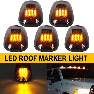 5Pcs Top Running Amber LED Cab Roof Marker Lights for 2003-2018 Dodge Ram 1500