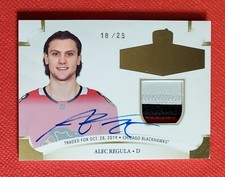18/25 Alec Regula 2020 Upper Deck The Cup Rookie Class 2021 Gold Auto Patch RC