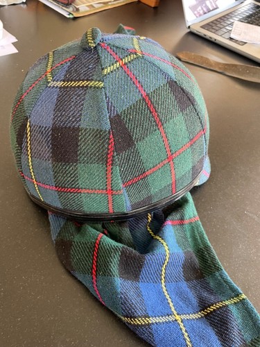Vintage Horse riding helmet cap hat Equestrian New old stock Tartan - Picture 2 of 5