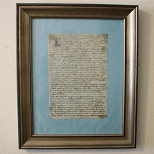 Framed 18th Century French Letter Two