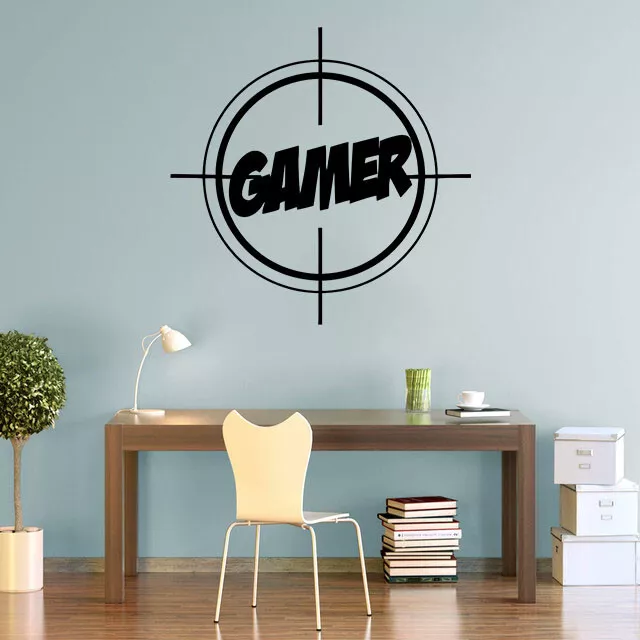 Gamer wall sticker target Gaming sticker art decal mural boys room Gift G99