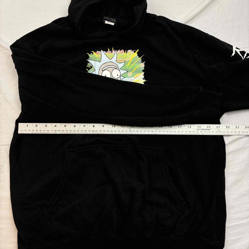 Rick And Morty Unisex Pullover Hoodie Black Graphic Print Extra Large - Picture 9 of 11