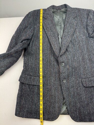 Harris Tweed Mens Coat Jacket Size 42 Gray Handwoven 100% Pure Scottish Wool USA - Picture 6 of 21