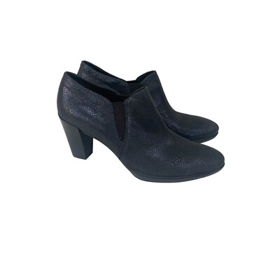 Ecco Shape 55 Plateau Stack Shootie Leather Pump Slip On Shoe Womens 40 US 9-9.5