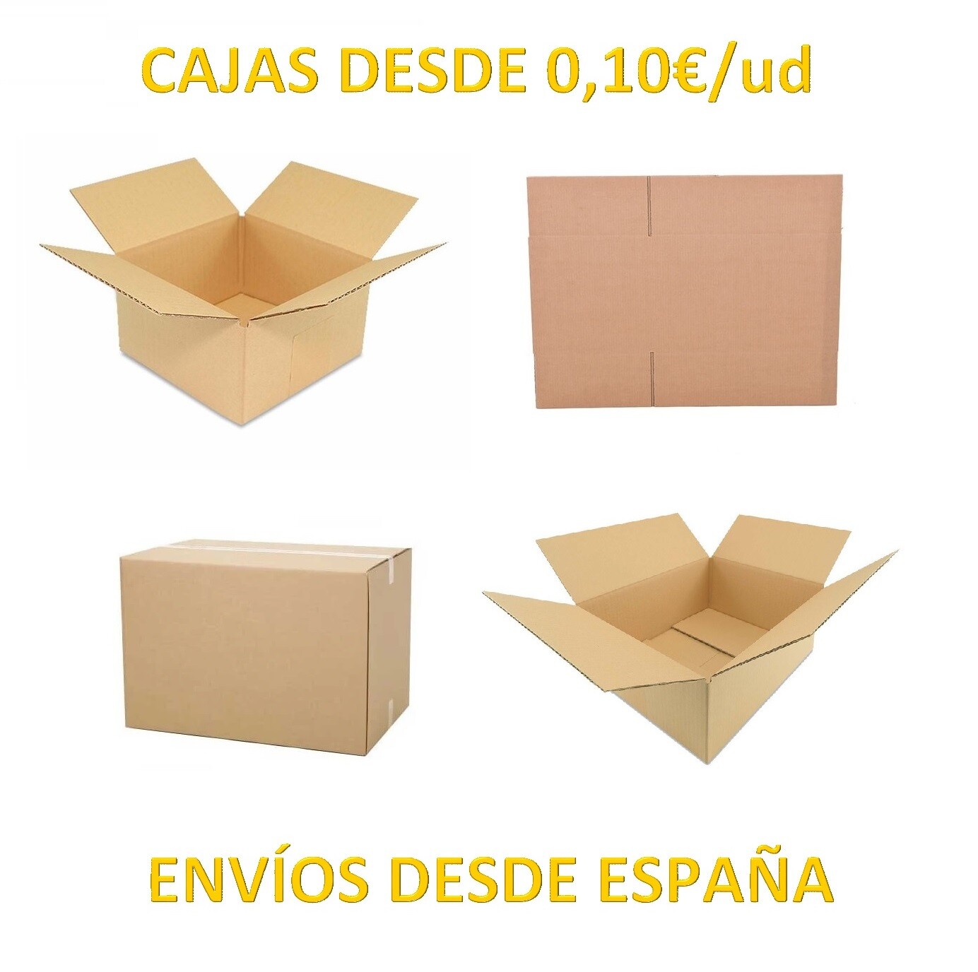Cajas de Cartón Baratas Marrón Canal Simple Postales Para Envíos por Mensajeria