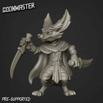Male Fox Folk Rogue Fighter Miniature | D&D DnD | 