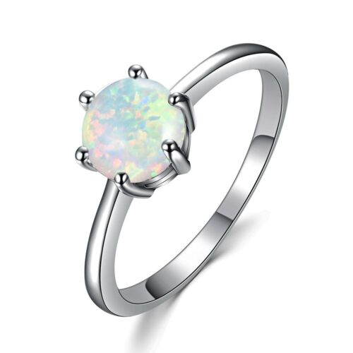 Simple Blue Stone Rings - Classic Silver Color Ring Luxury Crystal Women Jewelry - Picture 13 of 13