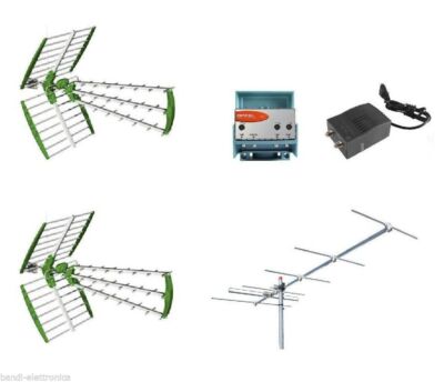 Set Digitale Terrestrische Antenne Dvbt HD 2UHF + Vhf +Telefonzentrale+Netzteil