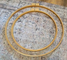 Vintage Lot - 18"  23" Round Smooth Wooden Embroidery Hoops Screw Set