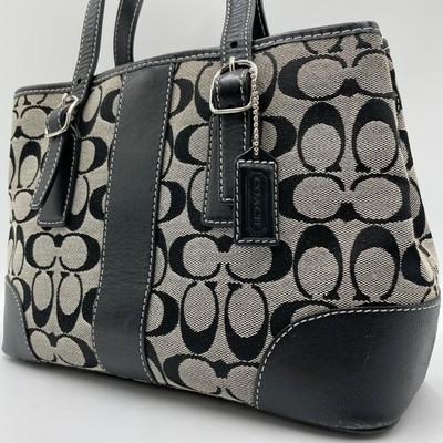 Authentische Coach Beuteltasche, Canvas, schwarz, Signatur, Schultertasche