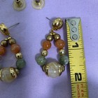 Handmade Orange/green/yellow Glass Beaded Dangle Earrings — photo 2