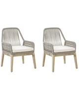 GartenstüHle Aus Geflecht Und Akazienholz Beige 2Er Set Landhaus Stil Olbia
