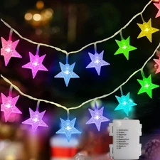echosari Christmas Star String Lights Battery Powered Fairy Light Multicolor 