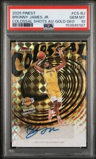 2025-26 Topps Finest Colossal Shots Auto Bronny James Gold Geometric /50 PSA 10