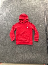 Jordan Boys Red Jumpman Fleece Pullover Hoodie Size 6 5-6 Years 
