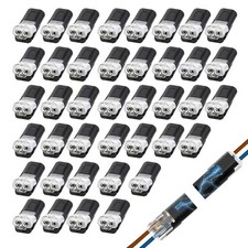 100 Pack Double Wire Plug in Connector, Low Voltage Wire Connector with Locki...