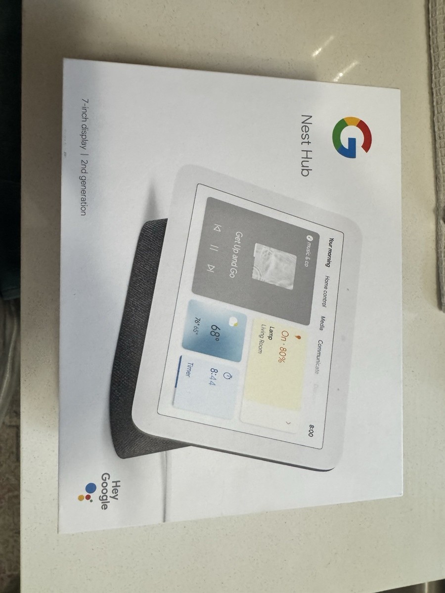 Google Nest Hub (2nd Smart Display (7 inch) Charcoal WITH Wired  Camera