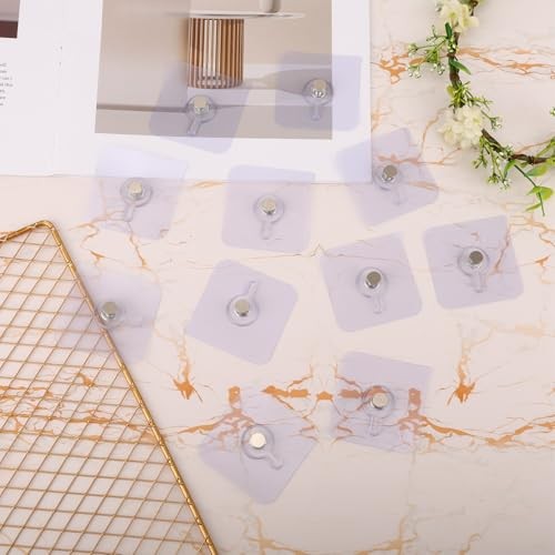 20pcs Picture Hangers Without Nails, Waterproof Damage Free Adhesive Wall 