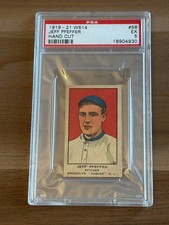 1919-21 W514 #58 Jeff Pfeffer (Hand Cut) Brooklyn Robins - PSA 5