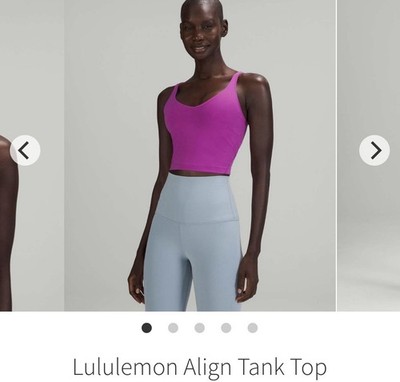 Lululemon Align Purple Women's Cropped Athletic Tank Top Sleeveless