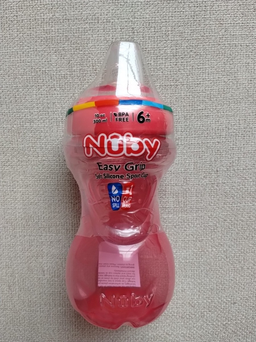 Nuby Easy GripSoft Silicone Spout Cup Bottle Baby Months+ Pink