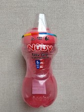 Nuby Easy GripSoft Silicone Spout Cup Bottle Baby 6 Months Pink