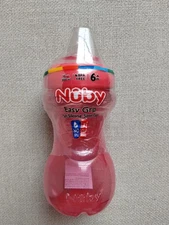 Nuby Easy GripSoft Silicone Spout Cup Bottle Baby 6 Months+ Pink