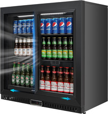 Commercial Back Bar Cooler with 2 Glass Sliding Doors, 7.4 Cu.Ft under Counter B