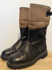 Ludwig Reiter Stiefel Gr. 39 schwarz/braun Echtleder Lammfell Mod. Maronibrater