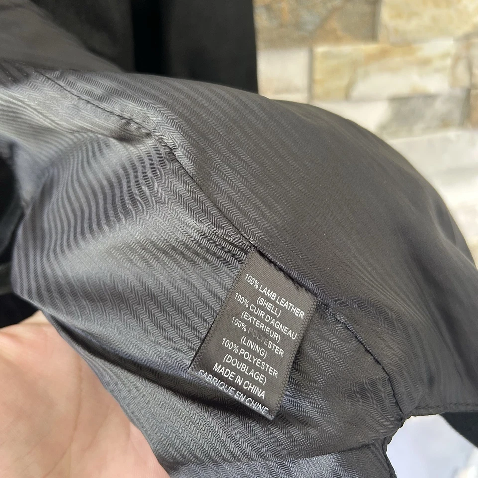 Chaqueta de Cuero Duarte Gótica Cuero Cordero Negro Talla Pequeña Para Mujer’s Foto 3 de 4