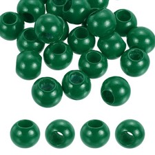 25Pcs, 20mm Green Natural Wood Beads with 10mm Hole Round Wooden Spacer Ball