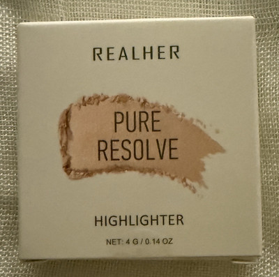 REALHER Pure Resolve Highlighter Powder Champagne Gold Face Glow Makeup BNIB