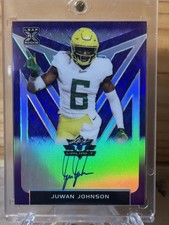 2020 Juwan Johnson /20 RC Auto Leaf Valiant Purple XRC Rookie Autograph