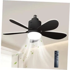 Socket Fan Light with Remote, LED Ceiling Fan Bulb 1000 Lumens, E26/E27 Base, 